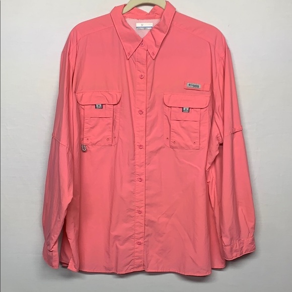 Columbia Tops - Columbia PFG women’s Pink Button-Up Shirt